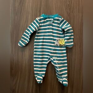 Carter's baby boy newborn Blue and White Footies Soft and Cozy